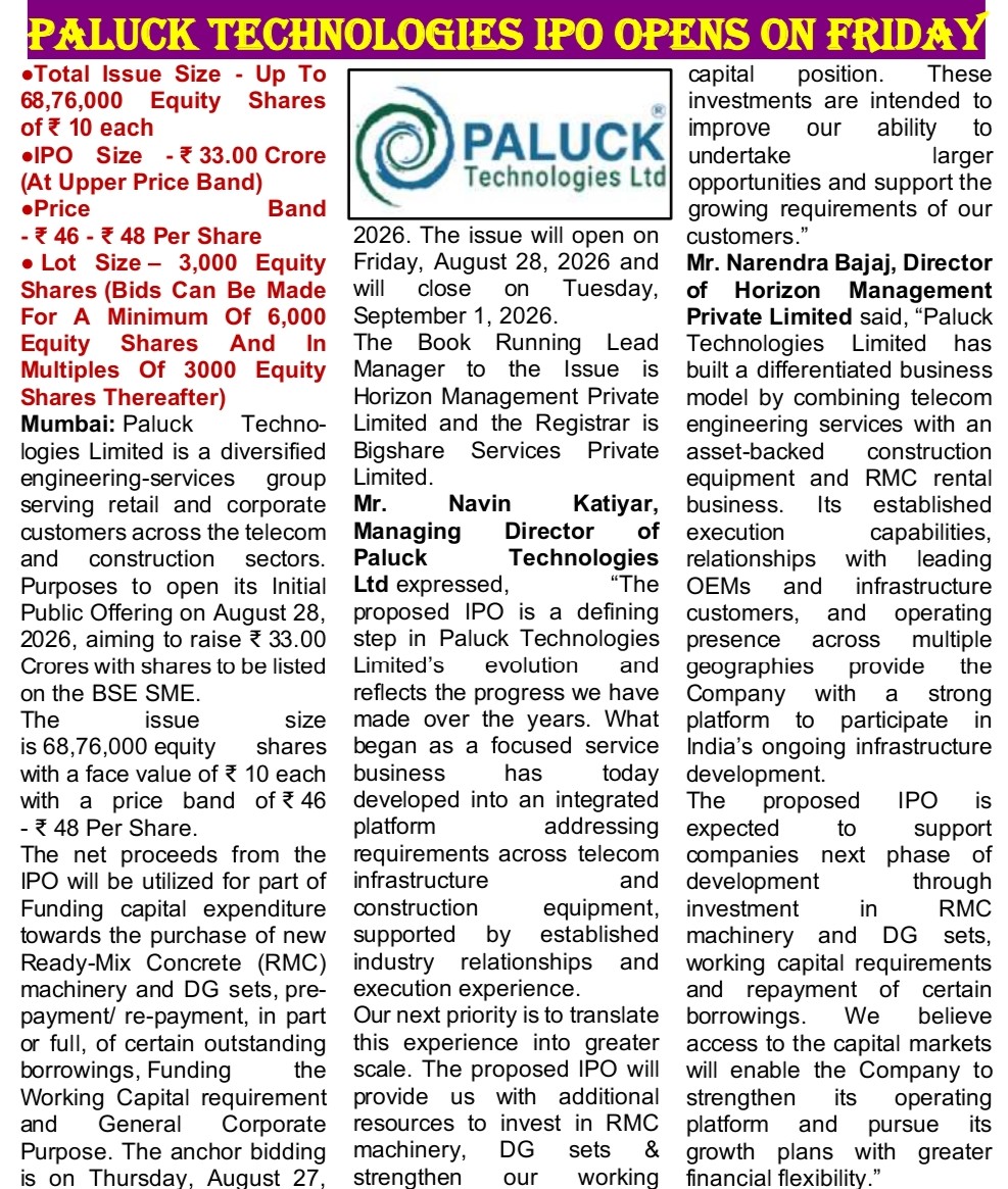 Paluck Technologies IPO